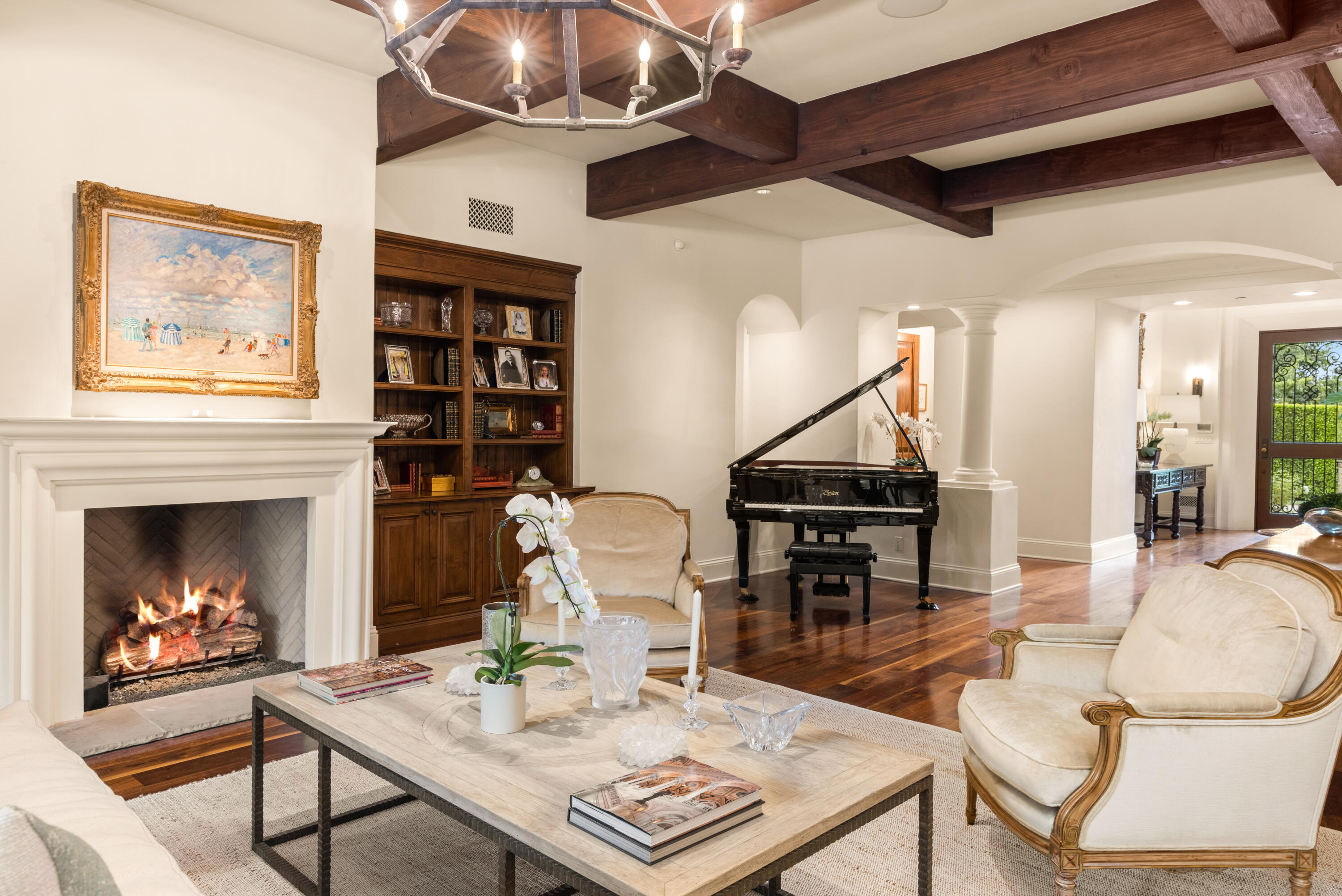 2035 Creekside Road Montecito, CA 93108 - Photo 11 of 60 a living room with furniture and a fireplace