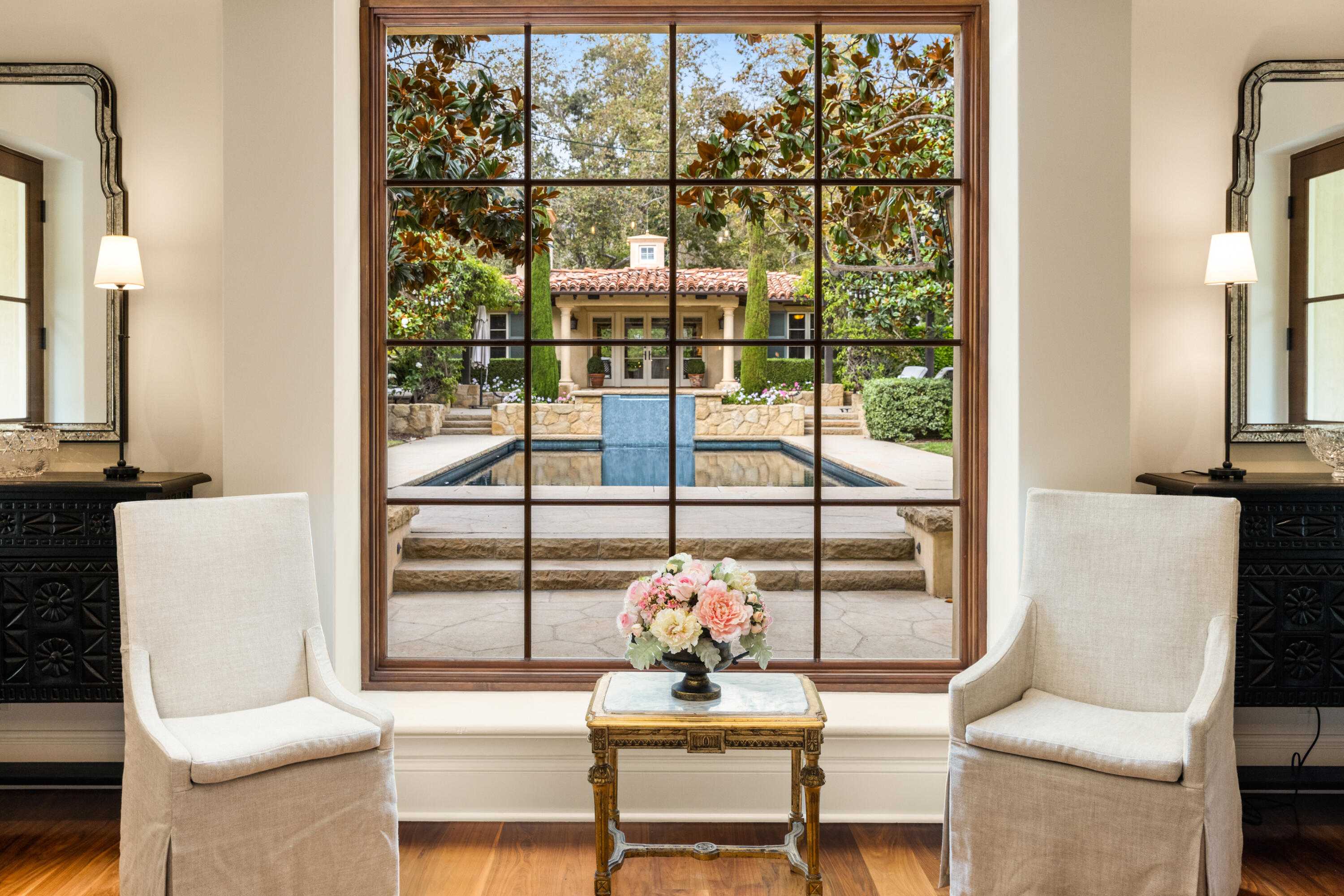 2035 Creekside Road Montecito, CA 93108 - Photo 12 of 60 a living room with furniture and a window