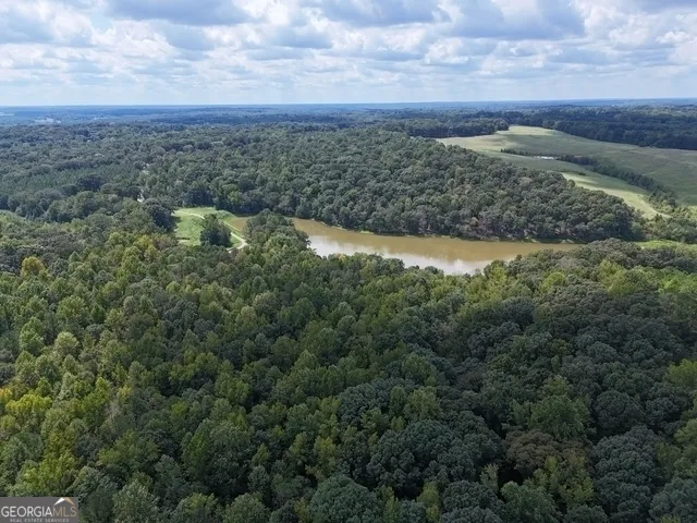 a view of a lake with a building in the background