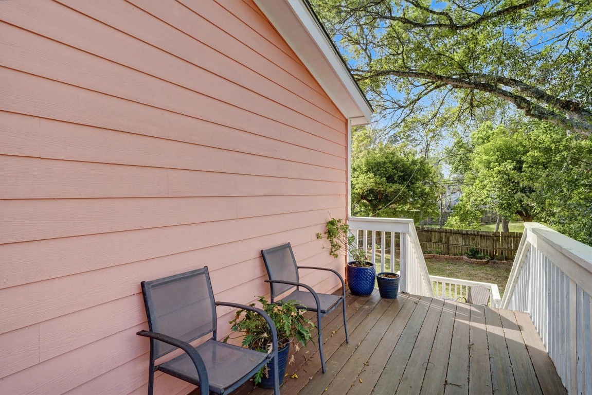 2205 Mission Street Kemah, TX 77565 - Photo 16 of 33 Outdoor deck offering a peaceful space to enjoy fresh air, morning coffee, or evening gatherings.