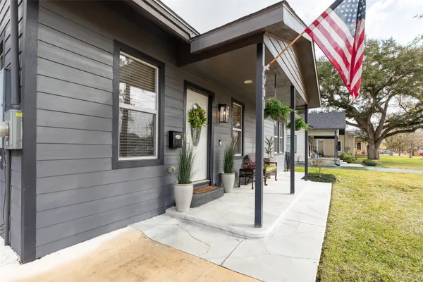 a view of a house with a patio