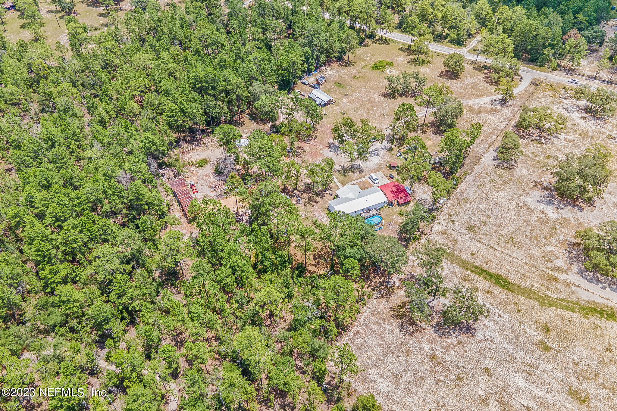 7730 Ranchette Road Keystone Heights, FL 32656 - Photo 29 of 30 a view of a dry yard with lots of trees