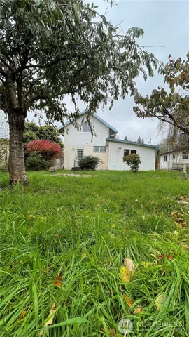 a view of a tree in front of a house