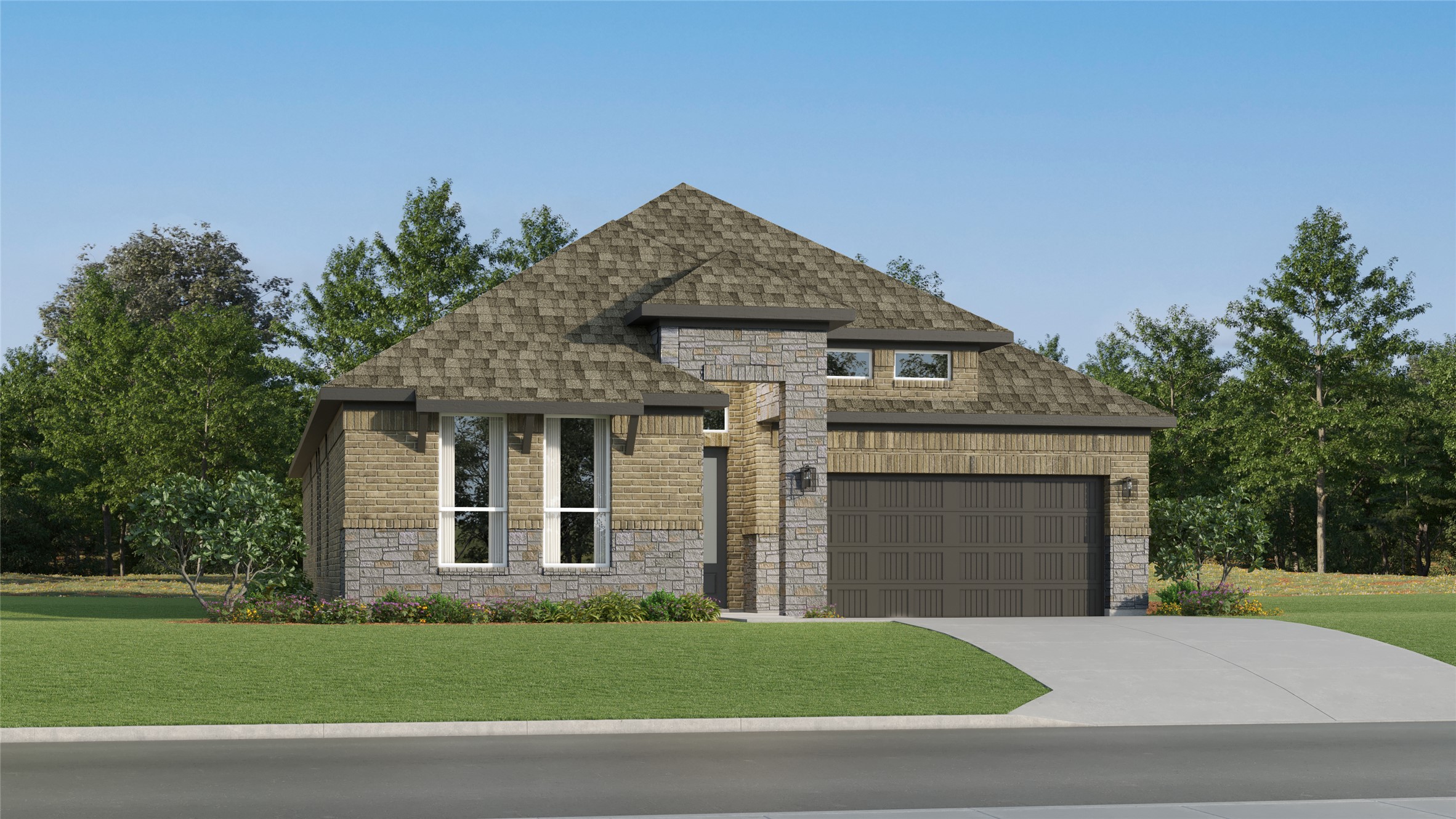 4317 Stone House Ranch Bend Georgetown, TX 78628 - Photo 2 of 33 a front view of a house with a garden