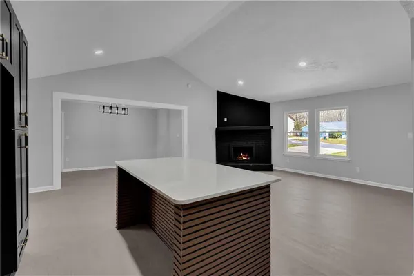 a view of kitchen and window
