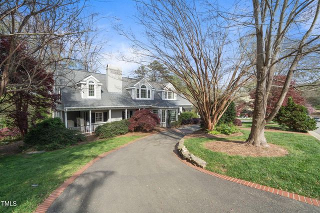 a view of a building with a garden
