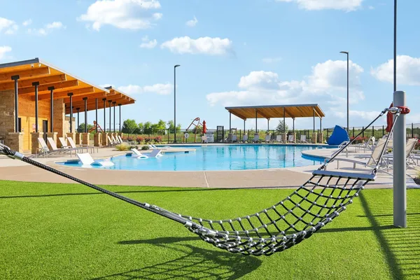 a view of a park with a slide