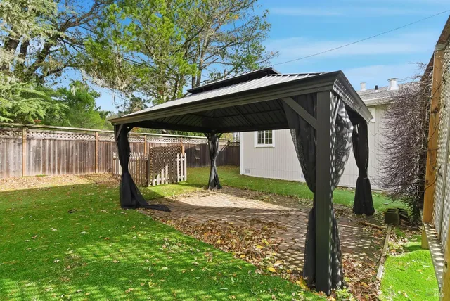 a backyard of a house with lots of green space