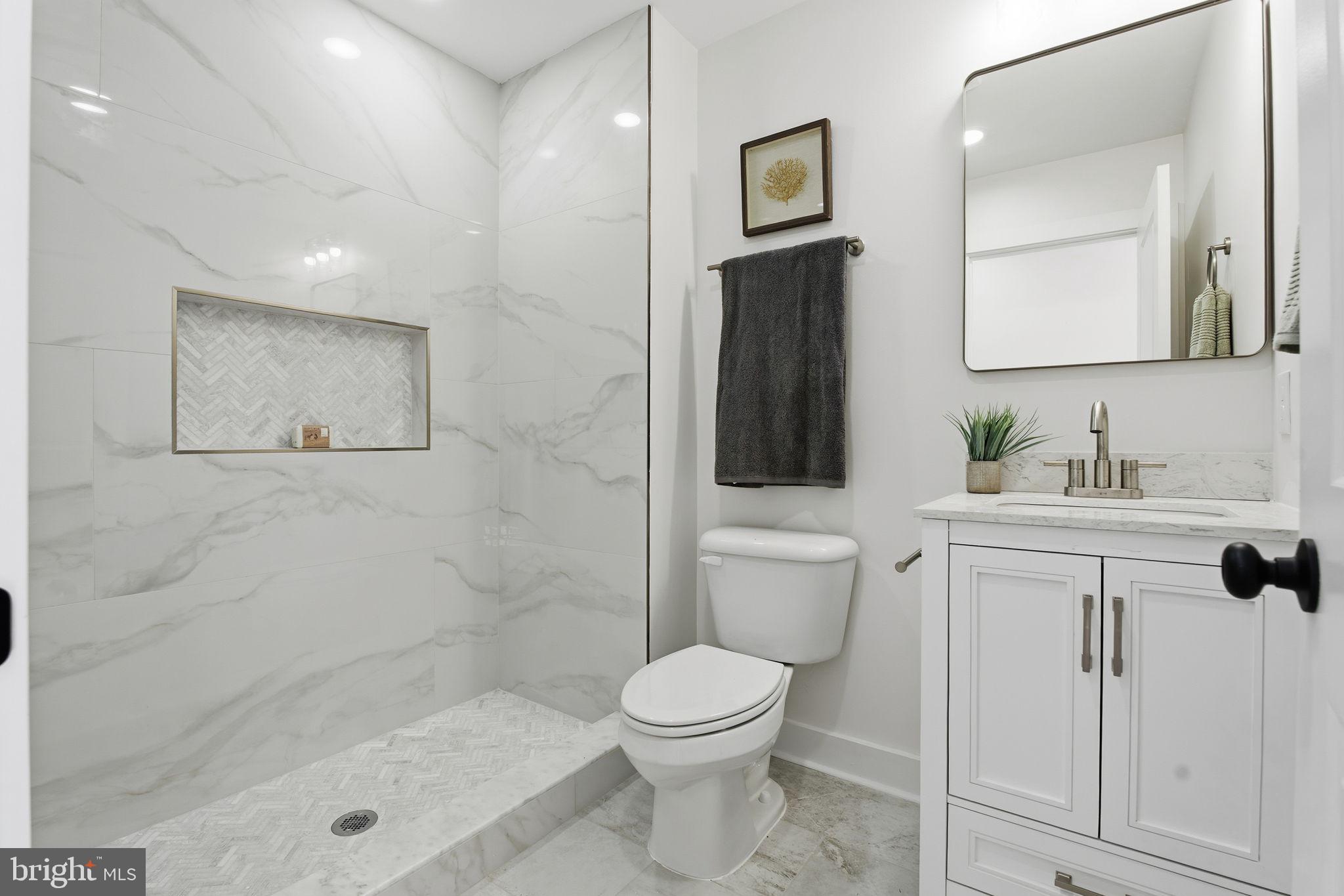 1742 East Oliver Street Baltimore, MD 21213 - Photo 20 of 36 a bathroom with a sink a toilet and shower