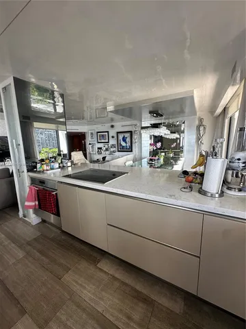 a view of a balcony with an ocean view