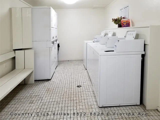 a view of a water with sitting area