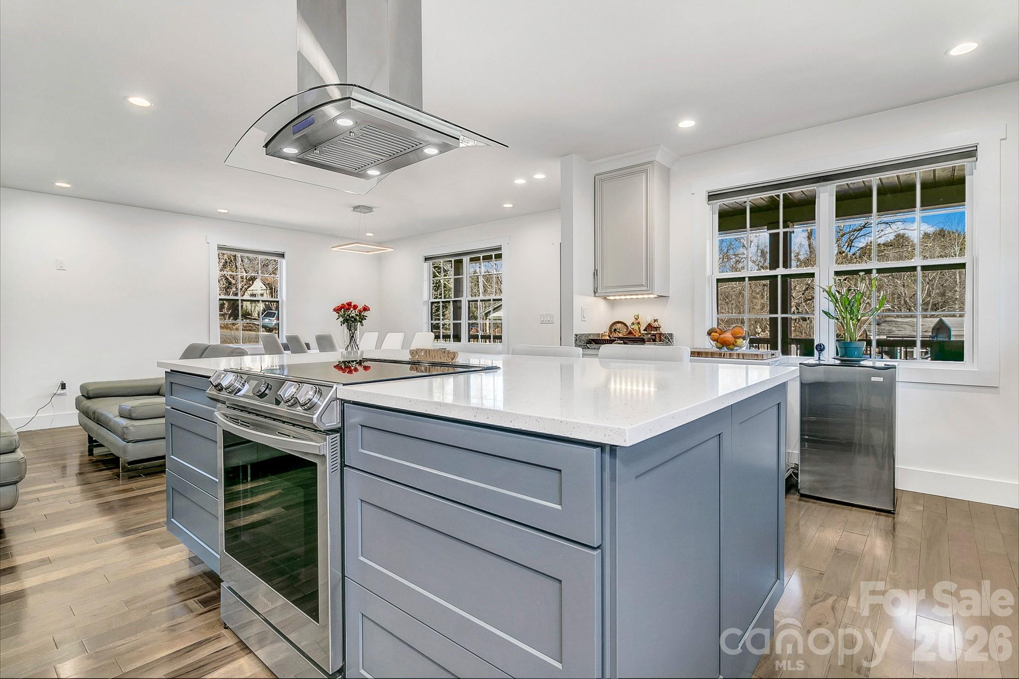 215 East Oakview Road Asheville, NC 28806 - Photo 12 of 42 a kitchen with stainless steel appliances granite countertop a stove and a sink