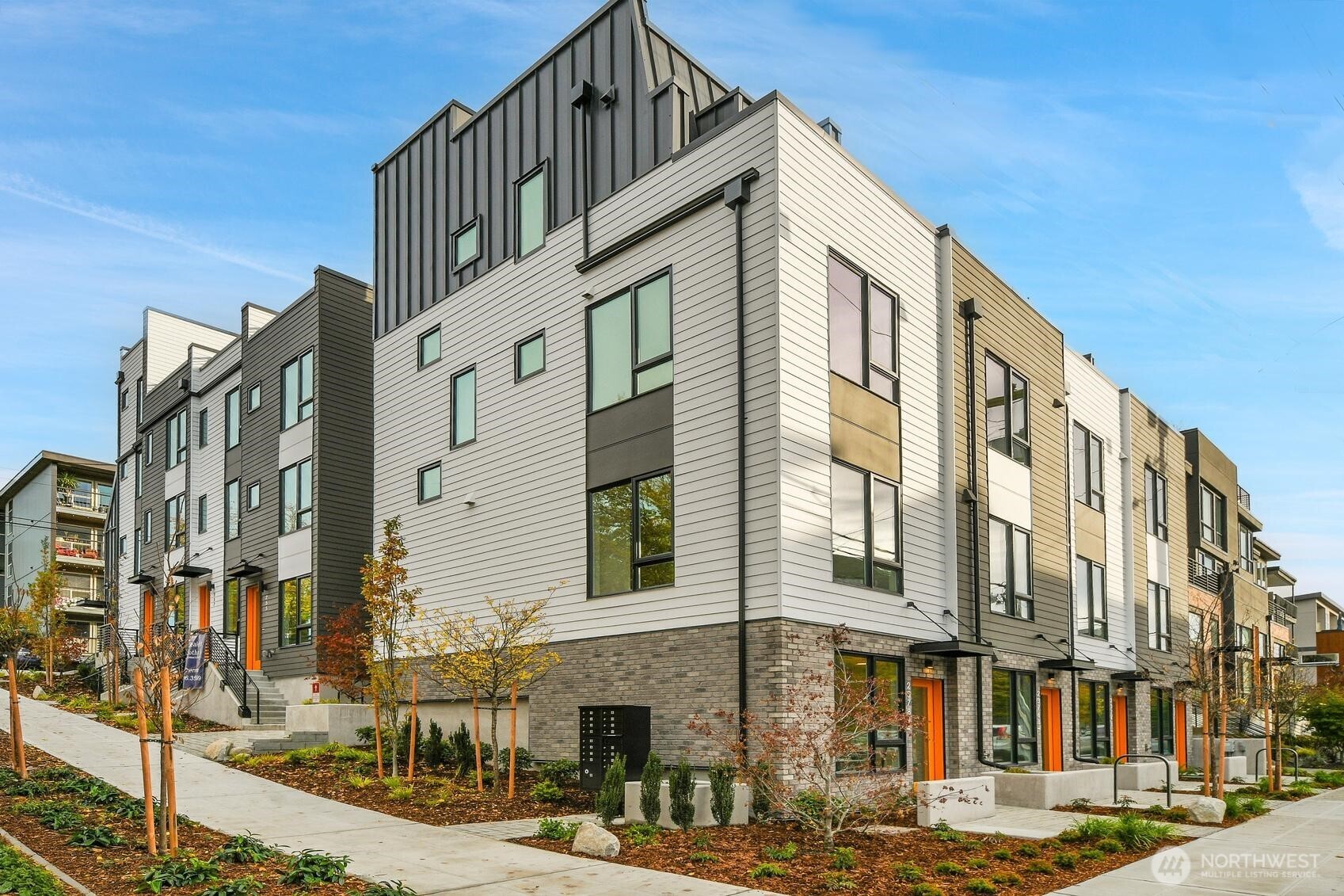 a view of a building with a street