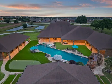 an aerial view of a house