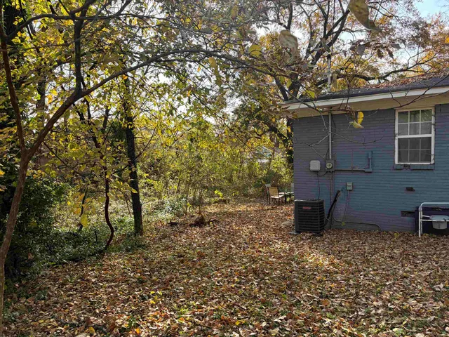 a backyard of a house with lots of green space
