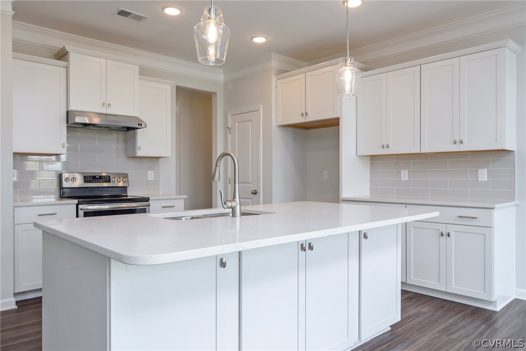 3806 Belspring Road Chester, VA 23831 - Photo 4 of 14 a kitchen with stainless steel appliances a sink a stove a refrigerator and cabinets