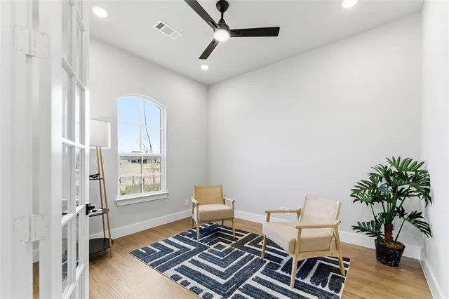 a living room with furniture