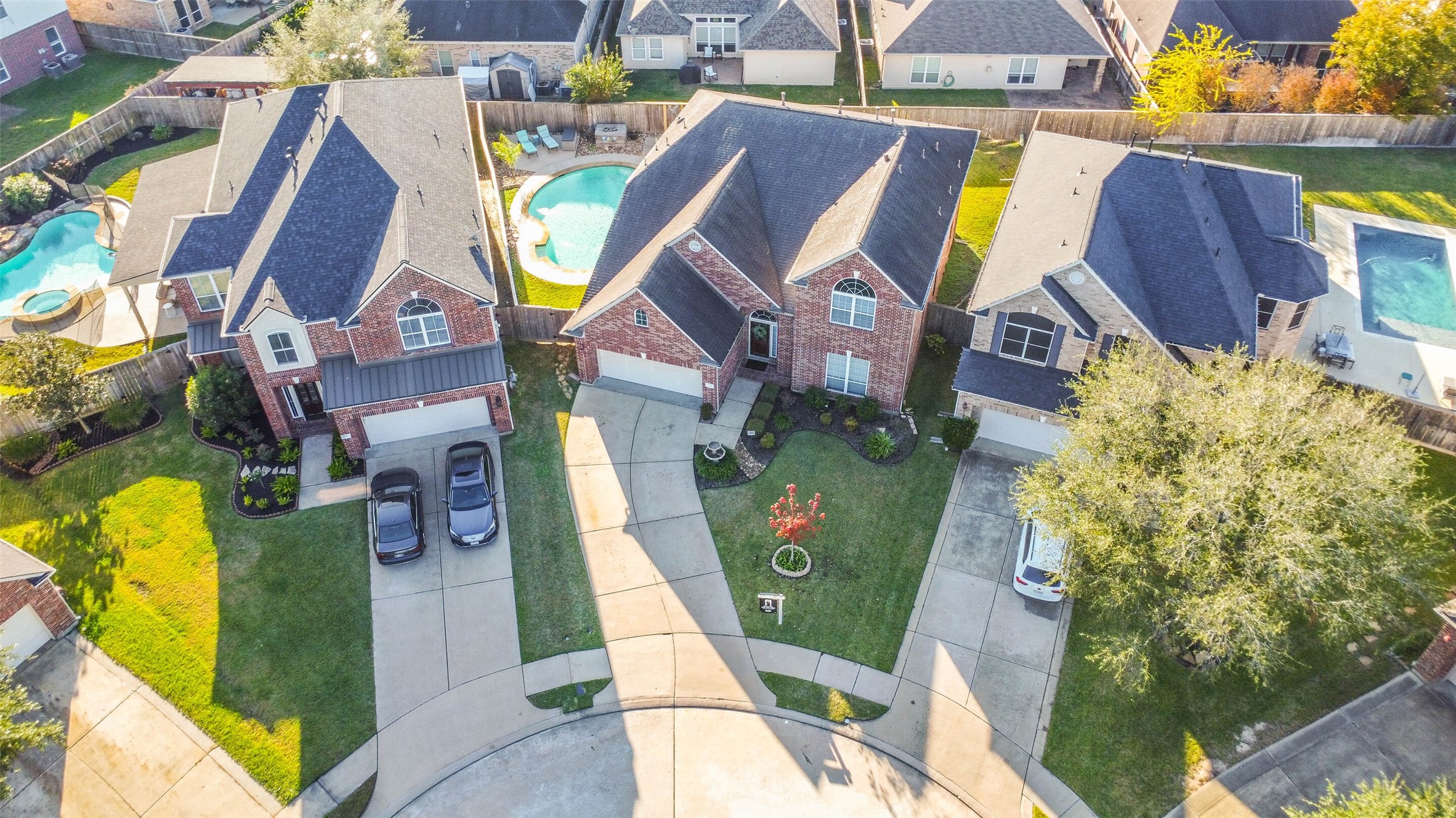 19022 Greenleaf Ridge Court Cypress, TX 77429 - Photo 45 of 47 an aerial view of residential house with swimming pool