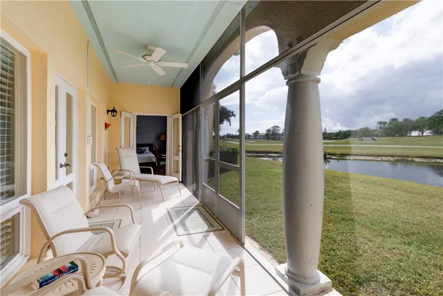 a view of an outdoor dining space with furniture