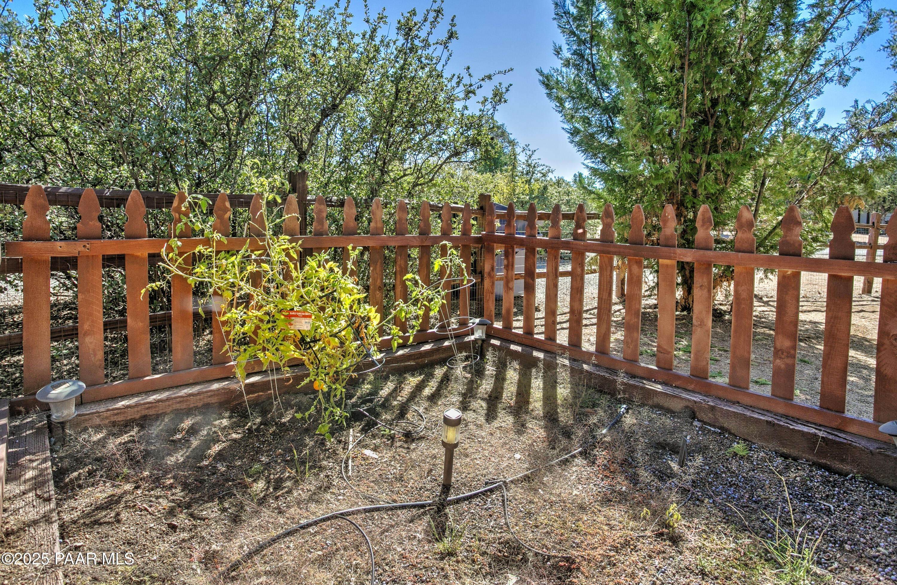 5110 Indian Camp Road Prescott, AZ 86305 - Photo 56 of 79 Fenced Garden with Drip Lines