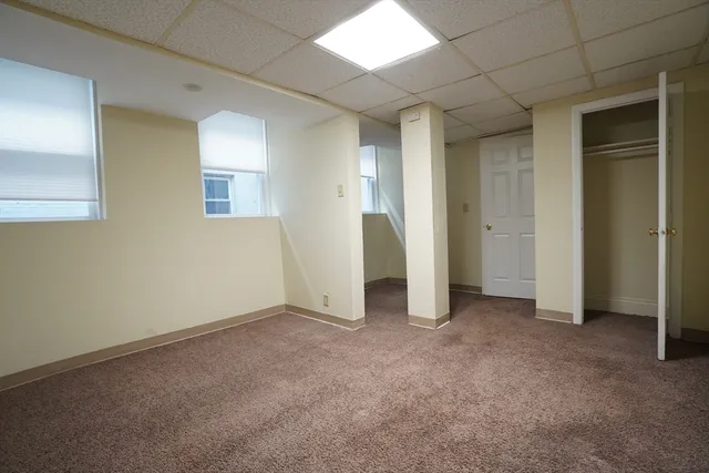 an empty room with closet