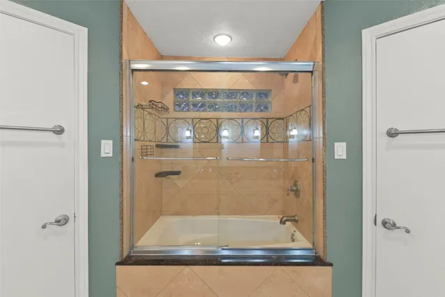 a bathroom with a shower