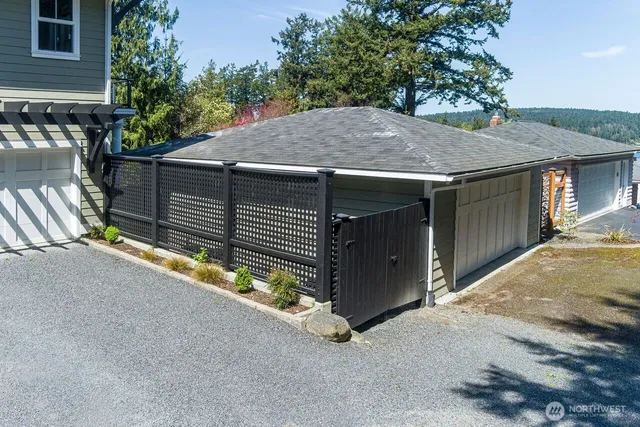 a view of a room with wooden walls