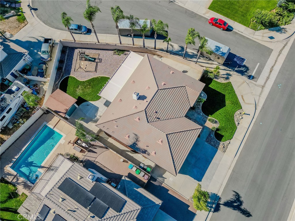 729 Windbound Avenue Beaumont, CA 92223 - Photo 71 of 73 an aerial view of a house with a swimming pool