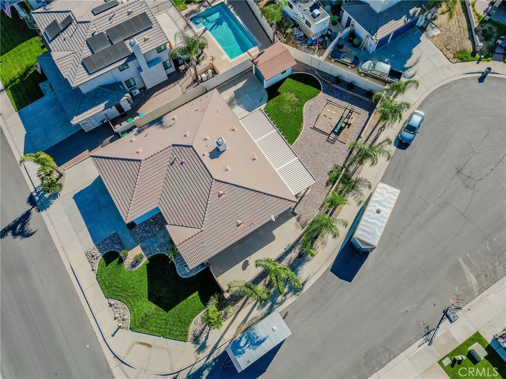 729 Windbound Avenue Beaumont, CA 92223 - Photo 72 of 73 an aerial view of a house with a yard and outdoor seating