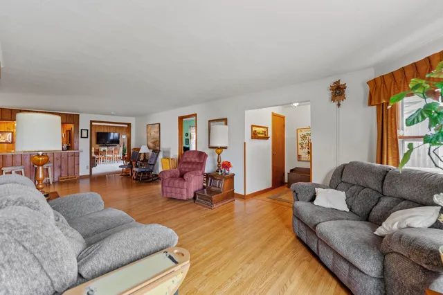 a living room with furniture and a couch