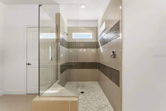 a bathroom with a shower