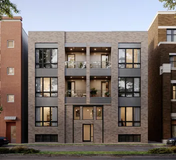 a front view of residential houses