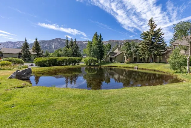 a view of a lake with houses