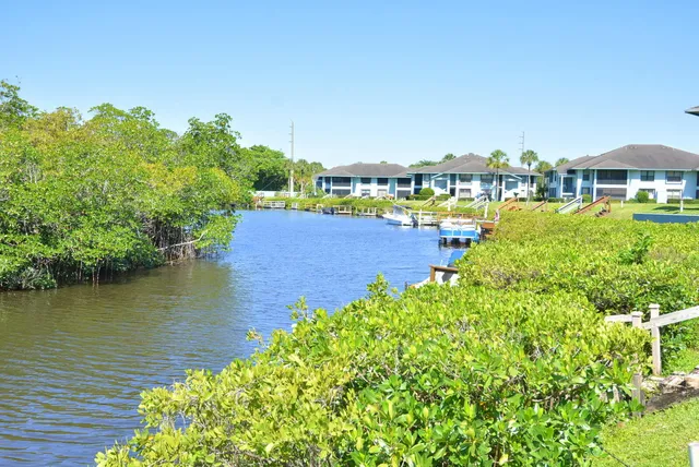 a view of a lake with houses