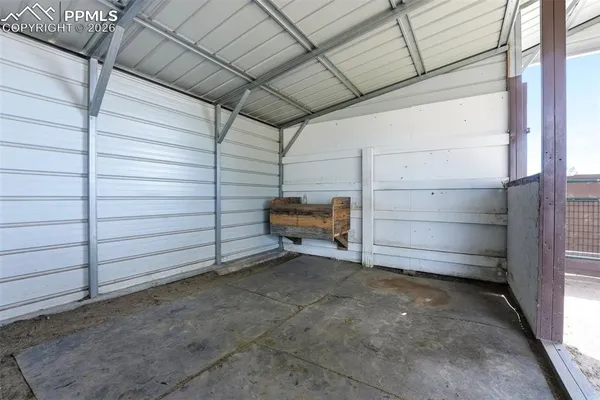 a view of a garage