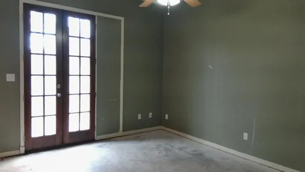an empty room with a window