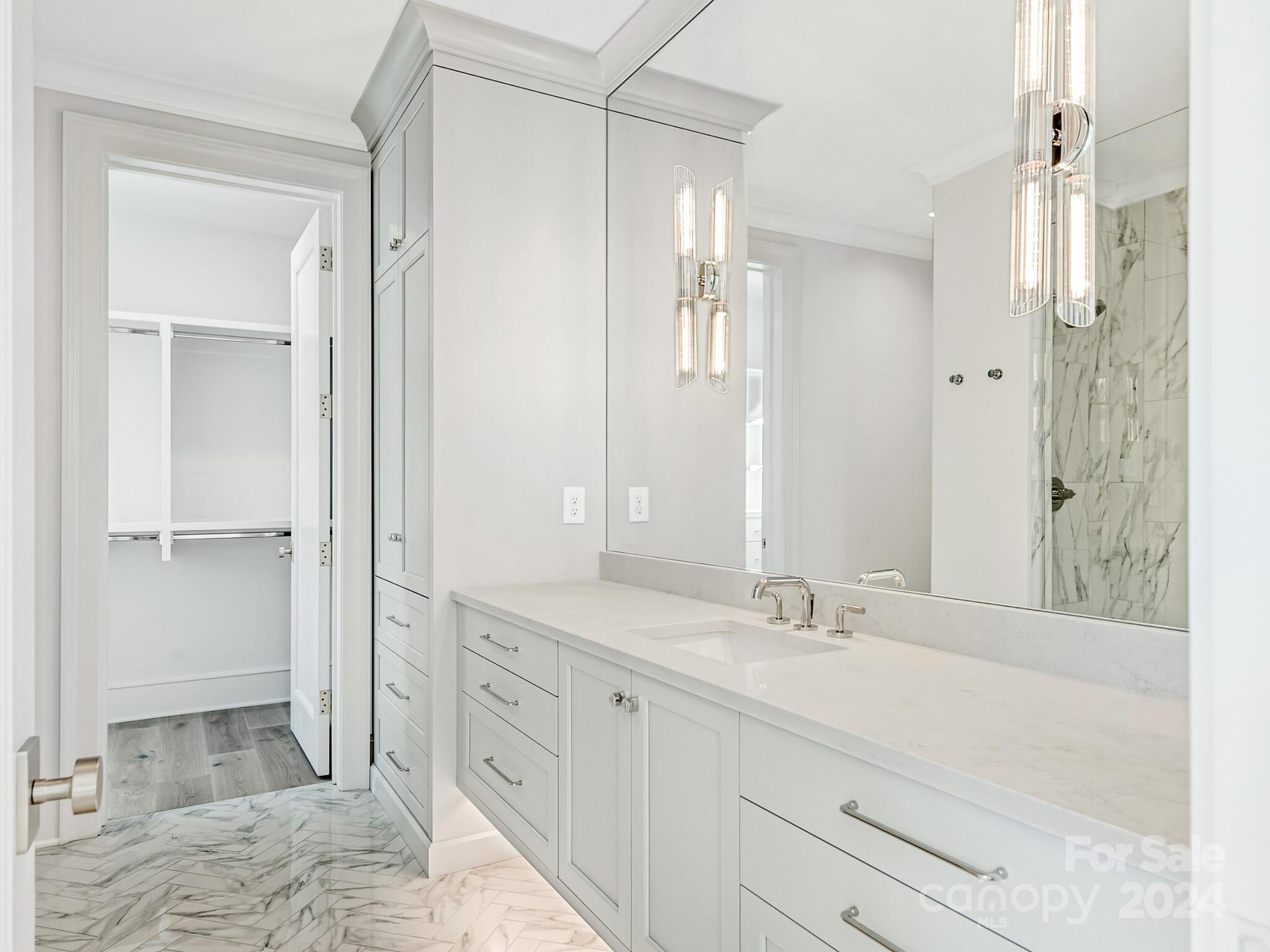 2215 Ferncliff Road Charlotte, NC 28211 - Photo 36 of 46 a bathroom with a double vanity sink mirror and shower