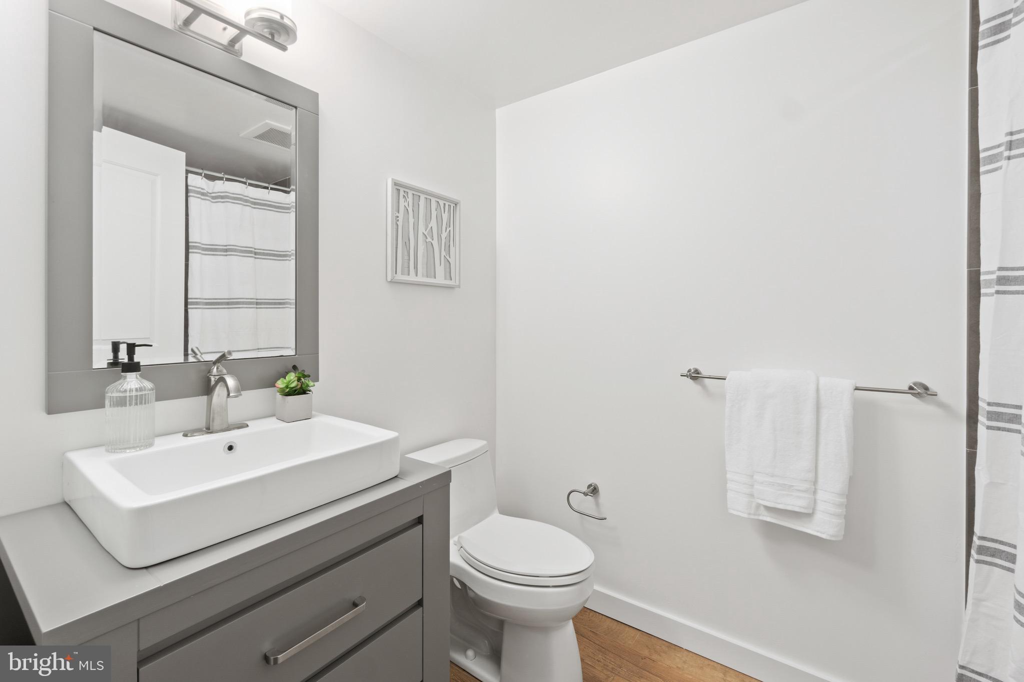1025 First Street Southeast, Unit 1010 Washington, DC 20003 - Photo 26 of 36 a bathroom with a sink mirror and toilet