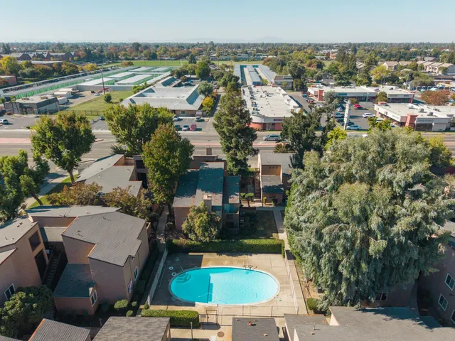 an aerial view of multiple house