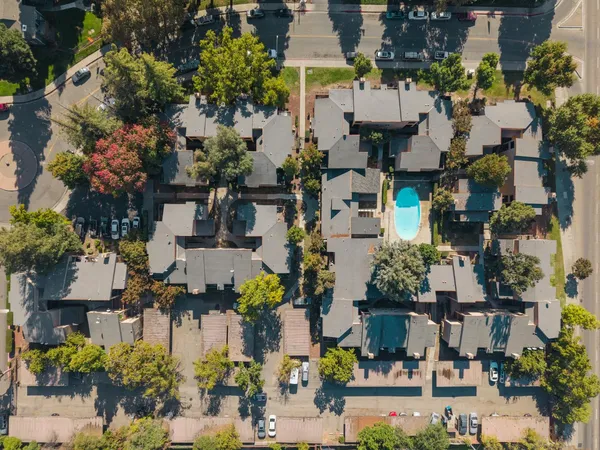 an aerial view of multiple houses