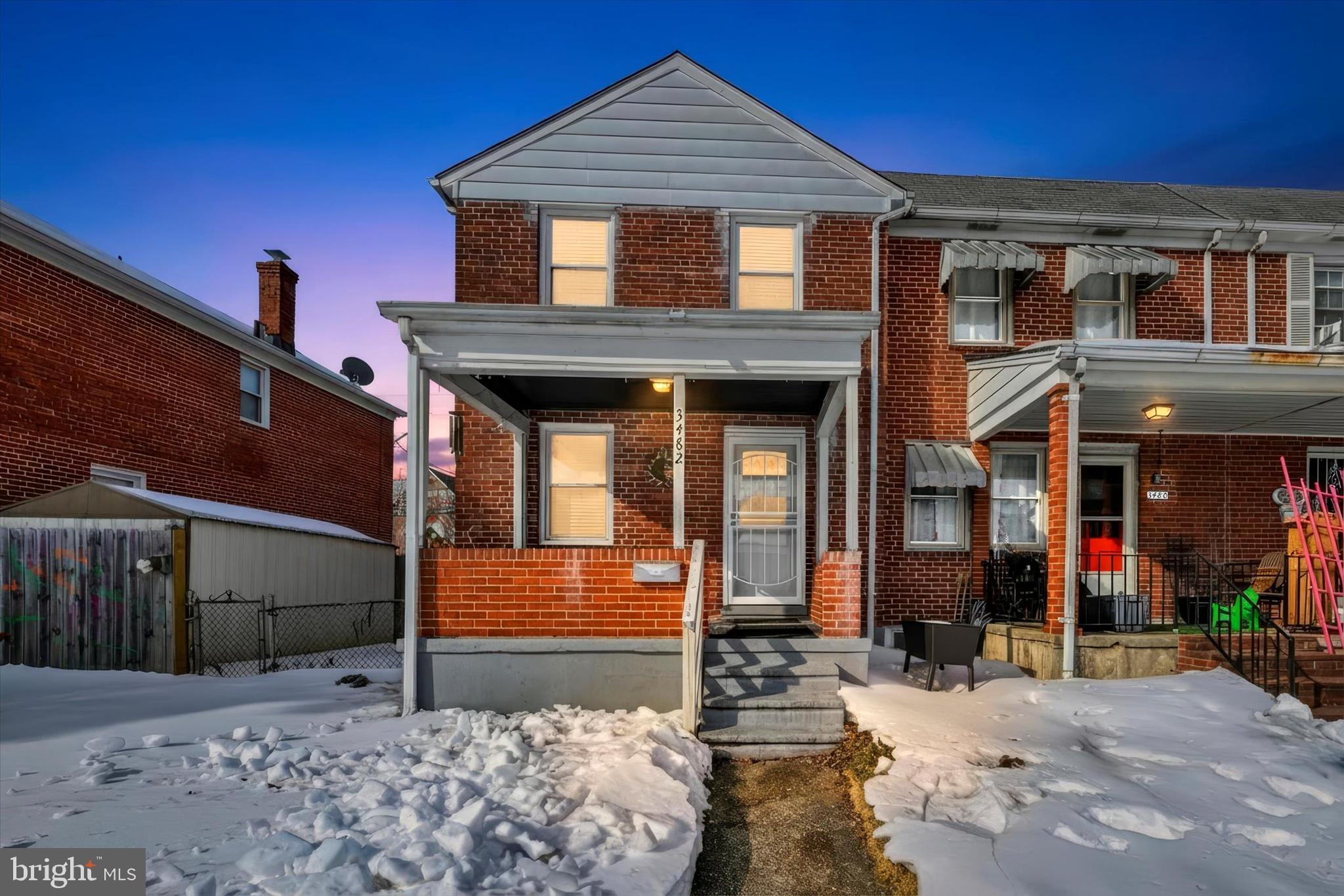 a front view of a house