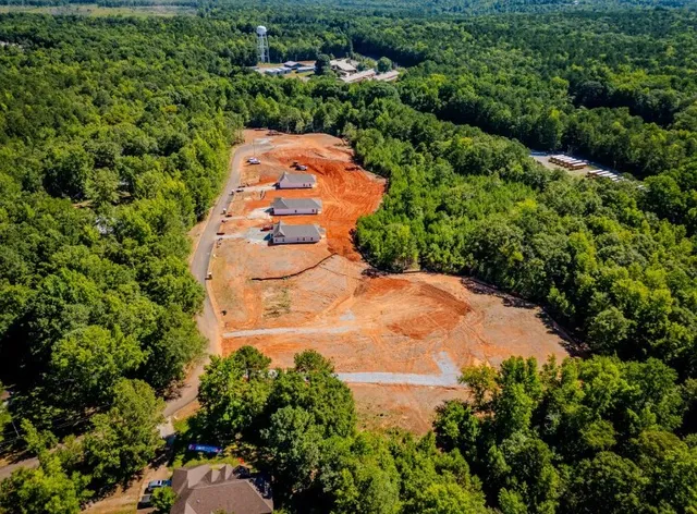 an aerial view of a house