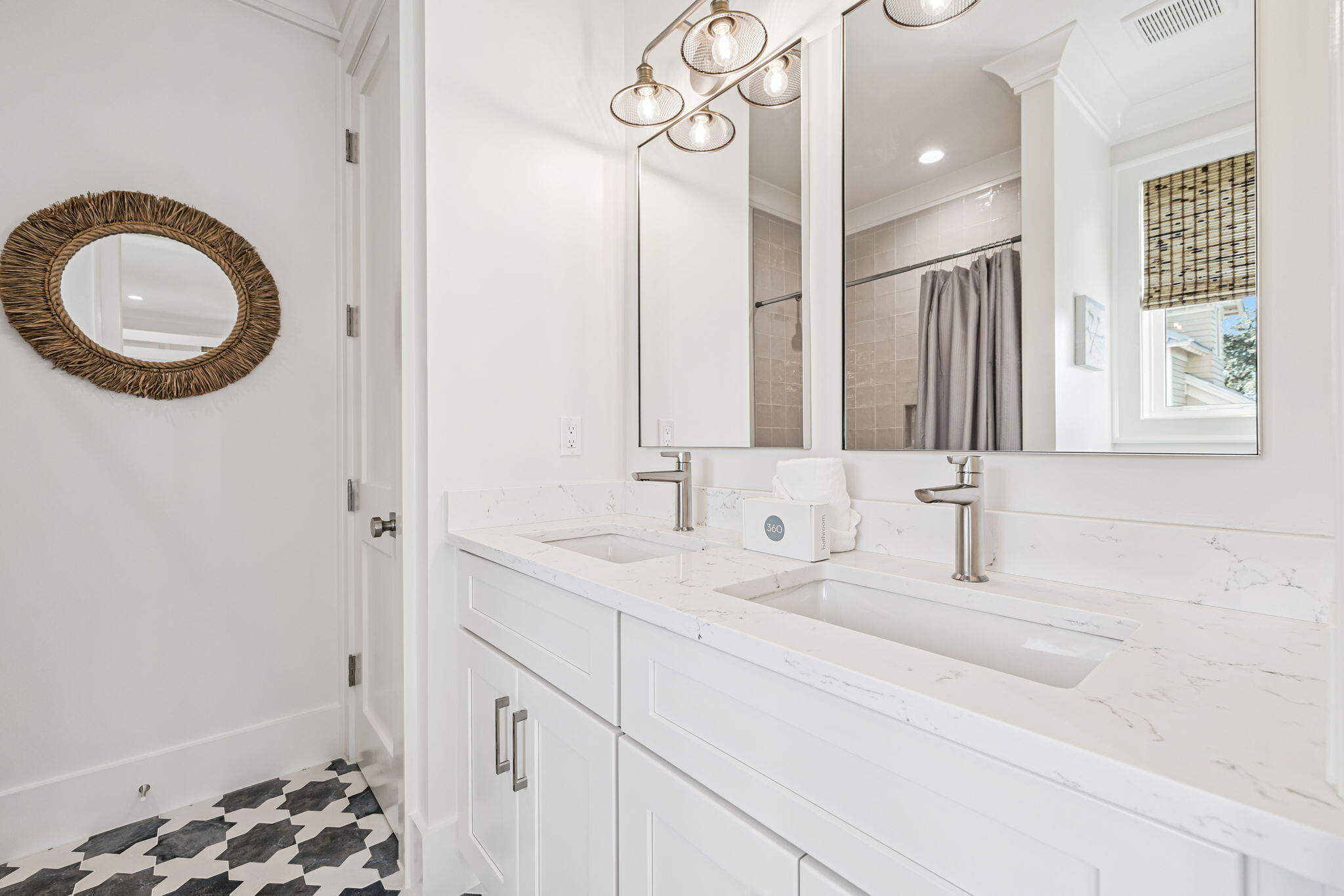 33 Sand Flea Dr Inlet Beach Inlet Beach, FL 32461 - Photo 24 of 56 a bathroom with a sink a vanity and a mirror