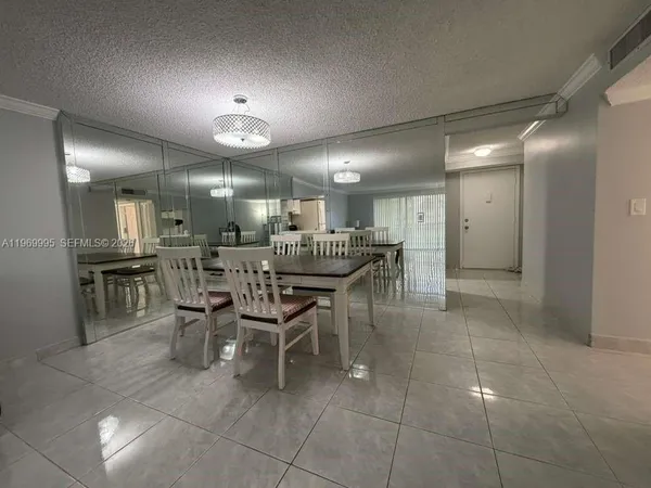 a view of a dining area with furniture