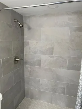 a bathroom with a shower