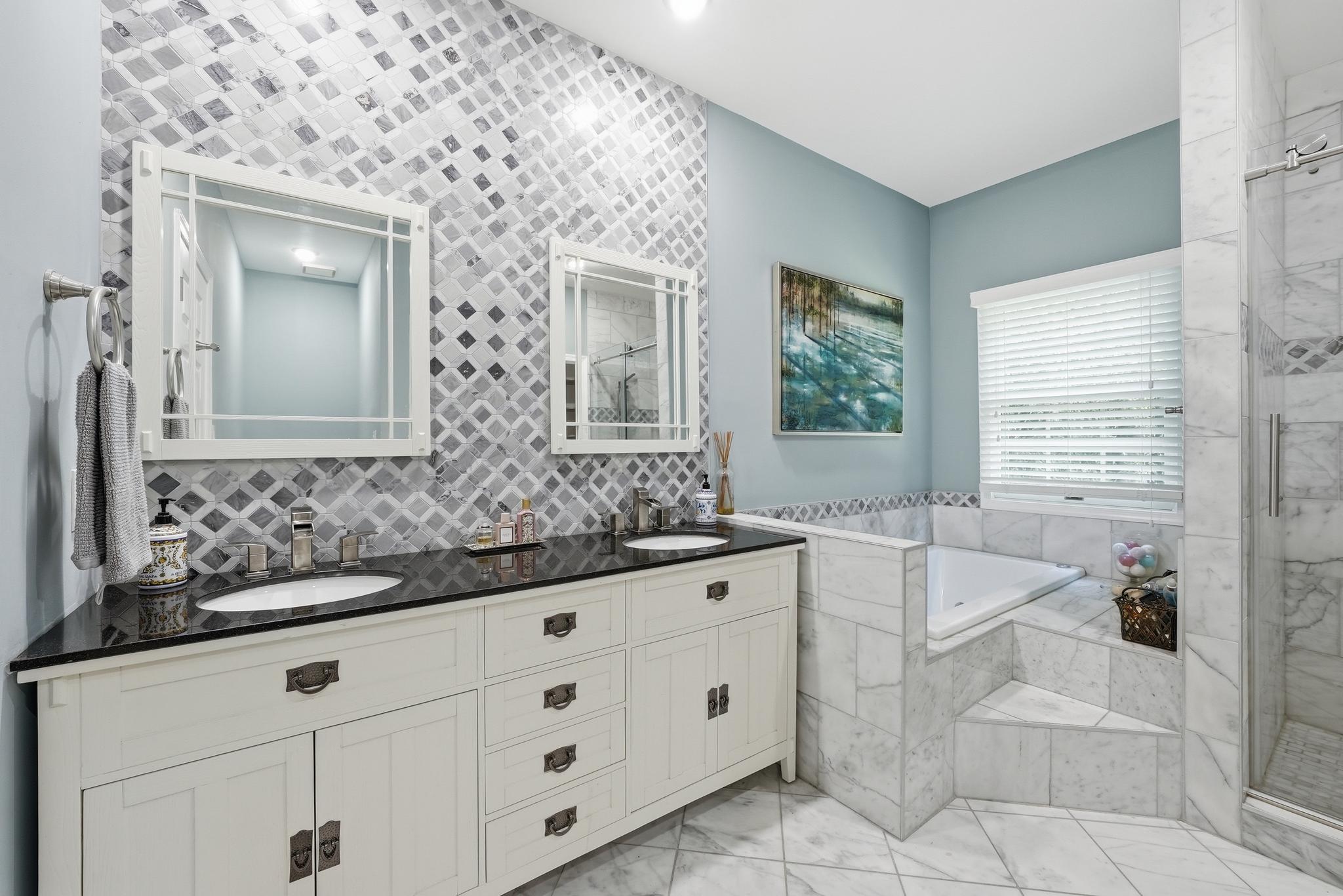 15802 Radwick Lane Silver Spring, MD 20906 - Photo 16 of 53 Primary Bathroom Renovated 2022, Marble Countertop