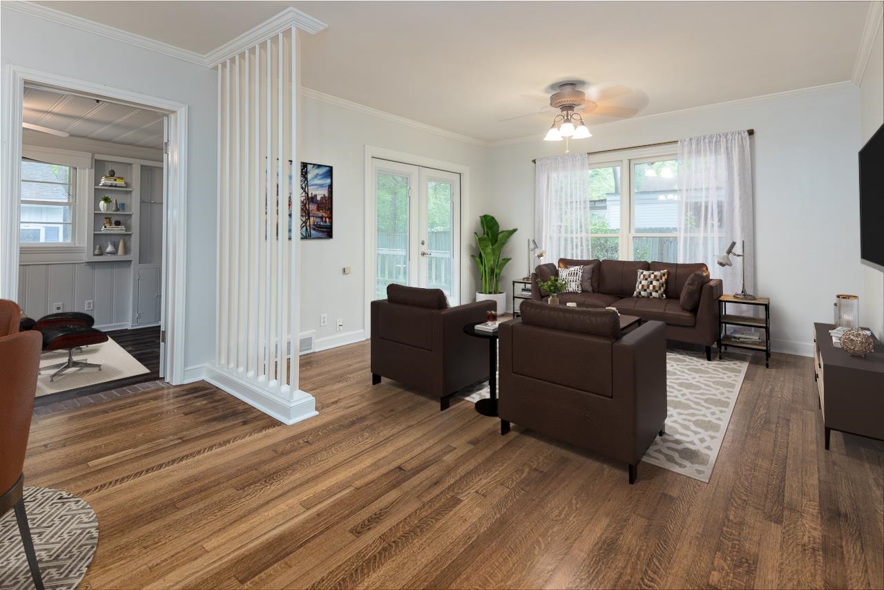 1004 South Perkins Road Memphis, TN 38117 - Photo 5 of 19 a living room with furniture and a wooden floor