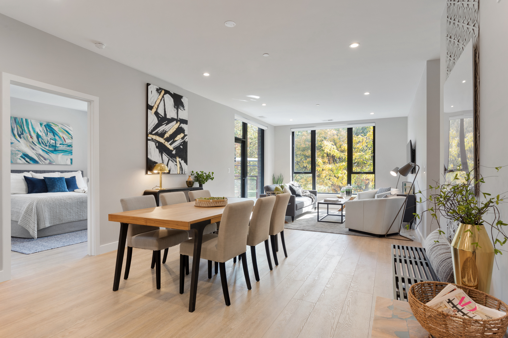 Undisclosed Address Chicago, IL 60618 - Photo 6 of 34 a dining room with furniture window and wooden floor