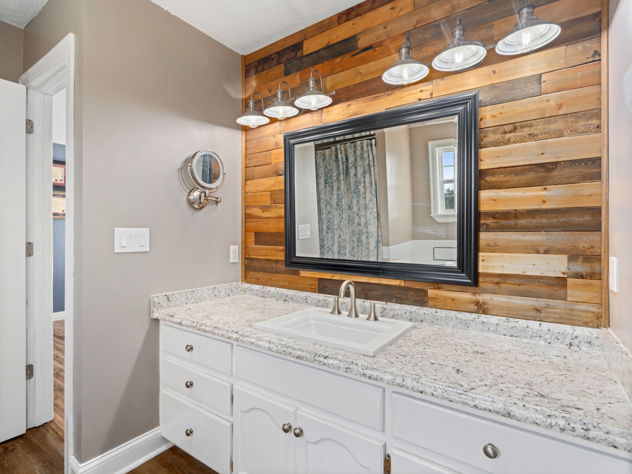 5439 Minnis Road Springfield, TN 37172 - Photo 21 of 43 a bathroom with a granite countertop sink and a mirror