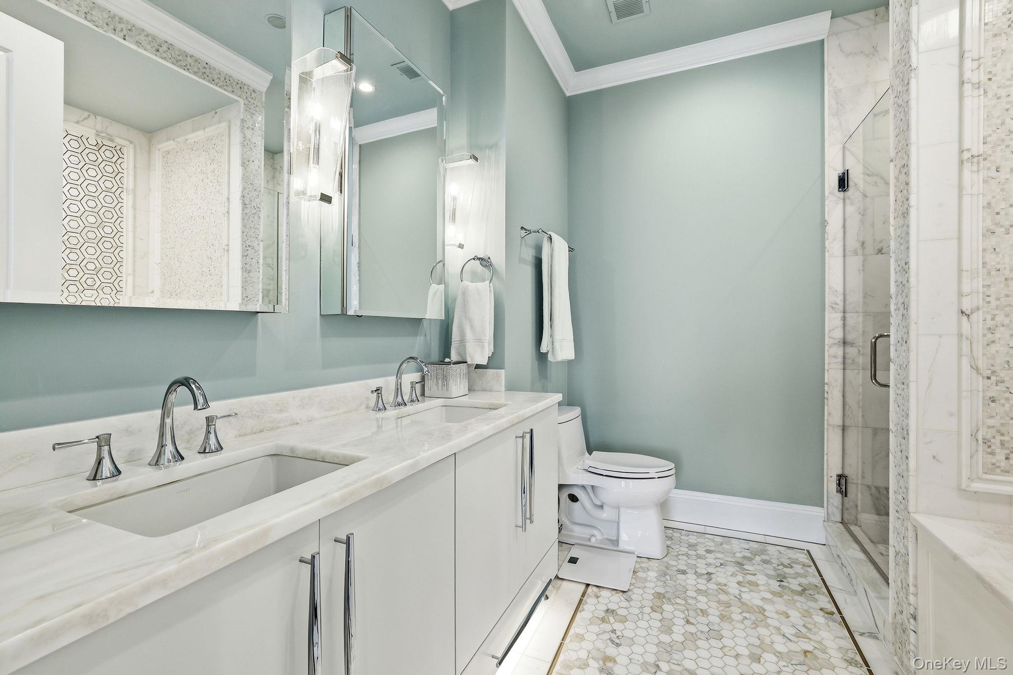 11 River Street, Unit 415 Sleepy Hollow, NY 10591 - Photo 21 of 37 a bathroom with a sink a toilet and shower